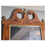 Hepplewhite Style Inlaid Demilune Console Table with Matching Mirror