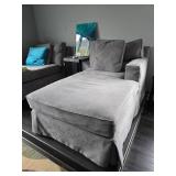 Gray Upholstered Chaise Lounge
