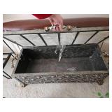 Moroccan Style Metal Storage Bench with Leather Cushion