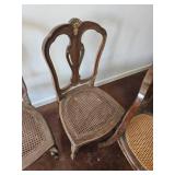 Set of Four French Style Cane Seat Dining Chairs