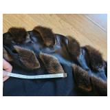 Black Mink Fur Trimmed Cape