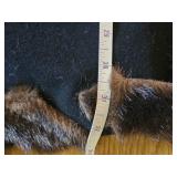 Black Mink Fur Trimmed Cape
