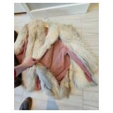 Vintage Fur Coat and Fox Fur Caplette for Craft