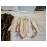 Vintage Fur Coat and Fox Fur Caplette for Craft