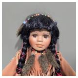 Vintage Porcelain Native American Style Doll w/ Beaded Outfit & Braided Hair – Lot 12