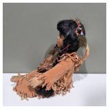 Vintage Porcelain Native American Style Doll w/ Beaded Outfit & Braided Hair – Lot 12