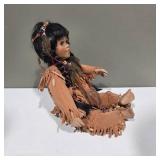 Vintage Porcelain Native American Style Doll w/ Beaded Outfit & Braided Hair – Lot 12