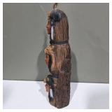 Hand Carved Native American Style Totem Pole Figurine w/ Animal & Warrior Faces – Lot 13