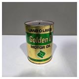 Vintage Land O Lakes Golden D Motor Oil Advertising Bank – 1 Quart Oil Can Style – Lot 19