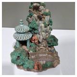 Lighted Asian Garden Waterfall Scene Figurine – Battery Operated Display (Untested) – Lot 20