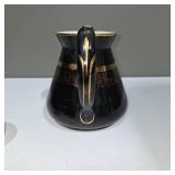 Vintage Hall China Black & Gold Teapot – Made in USA – 6 Cup Coffee / Tea Pot – Lot 21