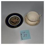 Vintage Chokin Art Plate & Royal China 22K Gold Cup and Saucer Set – Decorative Collectible Lot – Lot 27