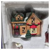 Lighted Miniature Winter Village 13-Piece Set w/ Buildings & Trees – Lot 30