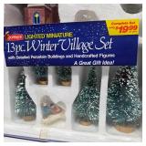 Lighted Miniature Winter Village 13-Piece Set w/ Buildings & Trees – Lot 30