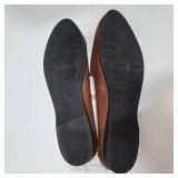 Women’s Genuine Leather Slip-On Shoes Size 8 Brown Embossed Design – Lot 34