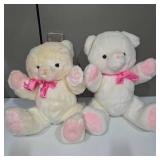 Privilege Bears New York Plush Teddy Bear Set (2) Pink Ribbon Bears – Lot 38