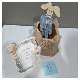 Decorative Bunny Castle Figure & Angel Cherub Picture Frame – Lot 41