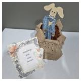 Decorative Bunny Castle Figure & Angel Cherub Picture Frame – Lot 41
