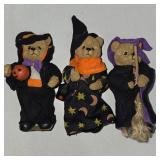 K’s Collection Halloween Bear Figurines (3) + Purple Decorative Jar – Lot 42
