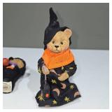 K’s Collection Halloween Bear Figurines (3) + Purple Decorative Jar – Lot 42