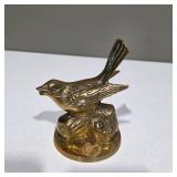 Solid Brass Figurines – Ducks, Bird on Log, & Farmer Statue – Lot 43