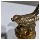 Solid Brass Figurines – Ducks, Bird on Log, & Farmer Statue – Lot 43