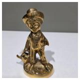 Solid Brass Figurines – Ducks, Bird on Log, & Farmer Statue – Lot 43