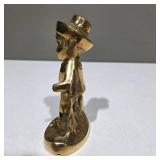 Solid Brass Figurines – Ducks, Bird on Log, & Farmer Statue – Lot 43