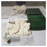 Boundary Waters White Knit Sweater in Original Green Dayton