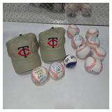 10 Signed St. Paul Saints Baseballs + 2 NEW Minnesota Twins Hats w/ Tags — Autographed Baseball Lot — MLB Collectibles Fan Bundle