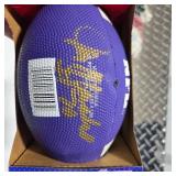 Minnesota Vikings Autographed Mini Football — Multiple Player Signatures — Hutch Team NFL Display Ball w/ Original Box