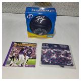 Minnesota Timberwolves Autographed Spalding Mini Basketball + Minnesota Vikings Calendar & Minnesota Twins Face Cover — MN Sports Fan Lot