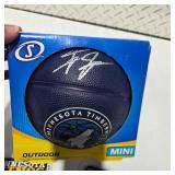 Minnesota Timberwolves Autographed Spalding Mini Basketball + Minnesota Vikings Calendar & Minnesota Twins Face Cover — MN Sports Fan Lot