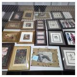 Large Framed Wall Art Decor Lot Faith Hope Love Western Art Religious Prints Eagle Key Holder Frames