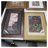 Large Framed Wall Art Decor Lot Faith Hope Love Western Art Religious Prints Eagle Key Holder Frames