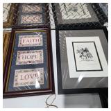 Large Framed Wall Art Decor Lot Faith Hope Love Western Art Religious Prints Eagle Key Holder Frames