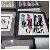 Large Framed Wall Art Decor Lot Faith Hope Love Western Art Religious Prints Eagle Key Holder Frames