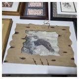 Large Framed Wall Art Decor Lot Faith Hope Love Western Art Religious Prints Eagle Key Holder Frames