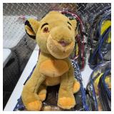 (4) Disney Lion King Kids Backpacks w Plush Lion King Character Toy Simba School Travel Bags Lot