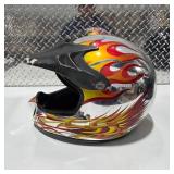 Vintage Motocross ATV Dirt Bike Full Face Helmet Racing Helmet Flame Graphics Off Road Motorcycle Gear