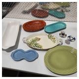 Vintage Serving Platters Dishware Pottery Trays Ceramic Tableware Kitchen Decor Lot