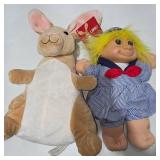 Vintage Plush Toy Lot Troll Doll Sailor Outfit Kangaroo Stuffed Animal Character Toys