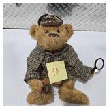 Sherlock Holmes Teddy Bear Plush Detective Outfit Magnifying Glass Collectible Stuffed Bear
