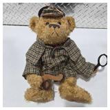 Sherlock Holmes Teddy Bear Plush Detective Outfit Magnifying Glass Collectible Stuffed Bear
