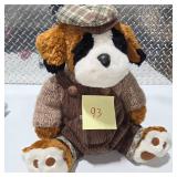 Large Plush Dog Stuffed Animal Dressed Outfit Hat Sweater Overalls Decorative Collectible