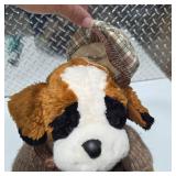 Large Plush Dog Stuffed Animal Dressed Outfit Hat Sweater Overalls Decorative Collectible