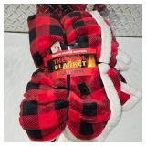 NEW Polar Extreme Thermal Blanket Buffalo Plaid Sherpa Throw Warm Winter Camping Blanket