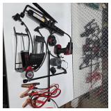 Automotive Emergency Tool Lot Jack Air Compressor Tire Inflator Jumper Cables Blackburn Pump Accessories