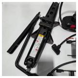 Automotive Emergency Tool Lot Jack Air Compressor Tire Inflator Jumper Cables Blackburn Pump Accessories