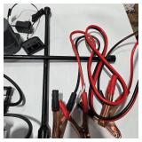 Automotive Emergency Tool Lot Jack Air Compressor Tire Inflator Jumper Cables Blackburn Pump Accessories